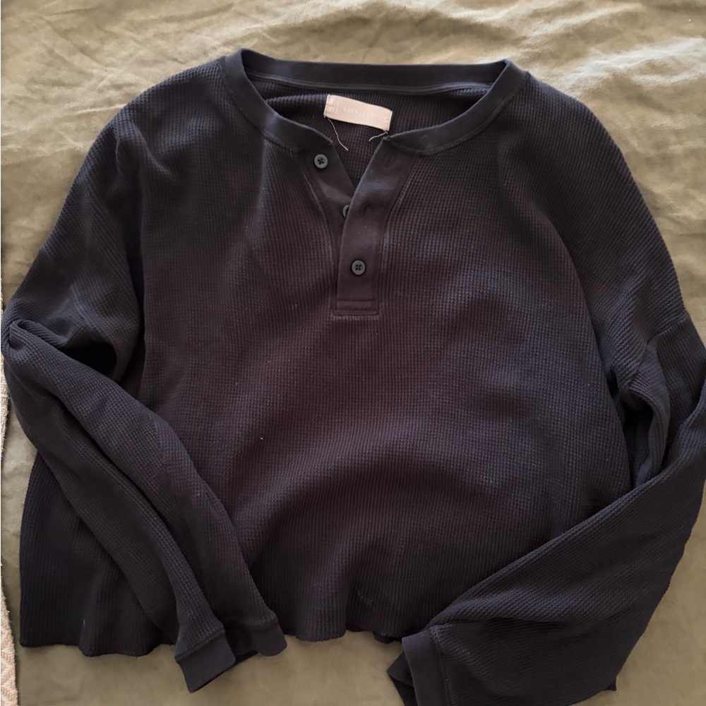 Everlane Black Henley Shirt